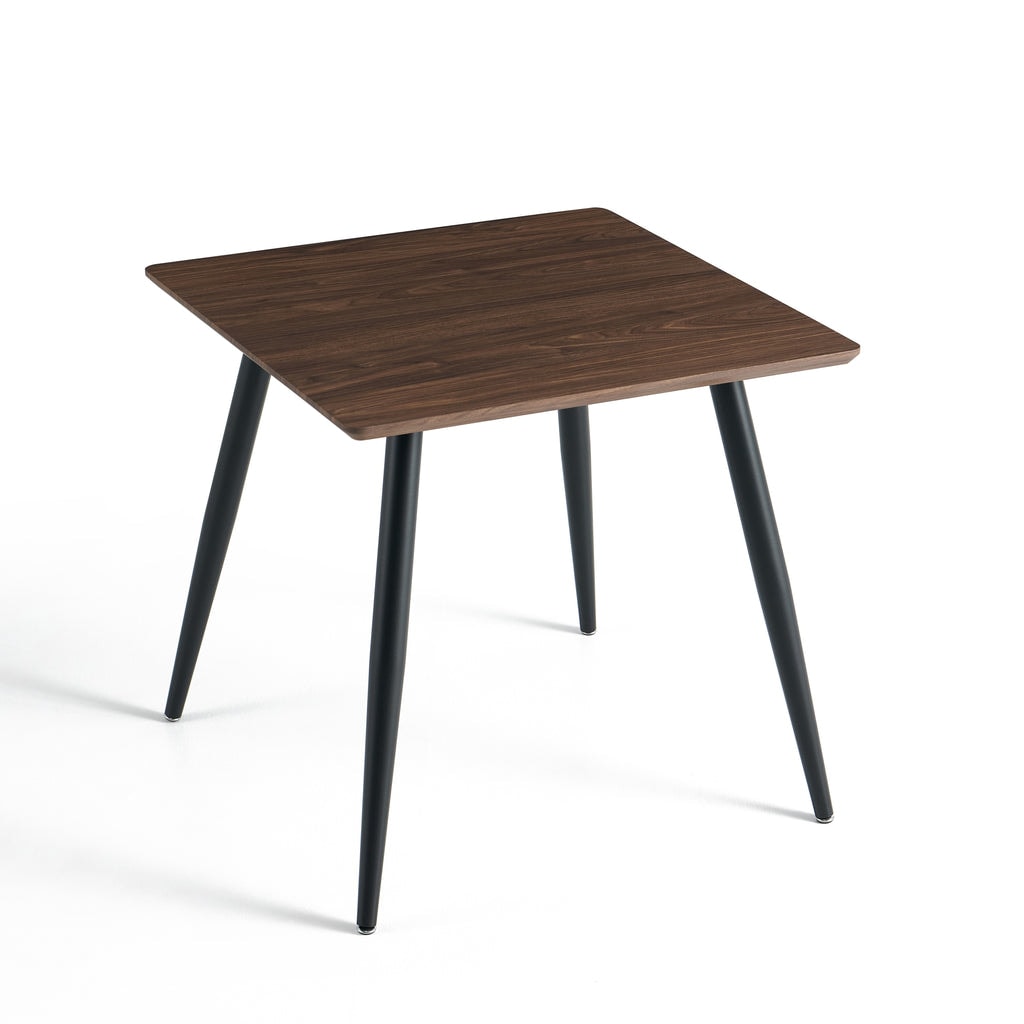 Stół Do Jadalni Kwadratowy 80 cm Nogi Stalowe Proszkowe HT-11, Orzech