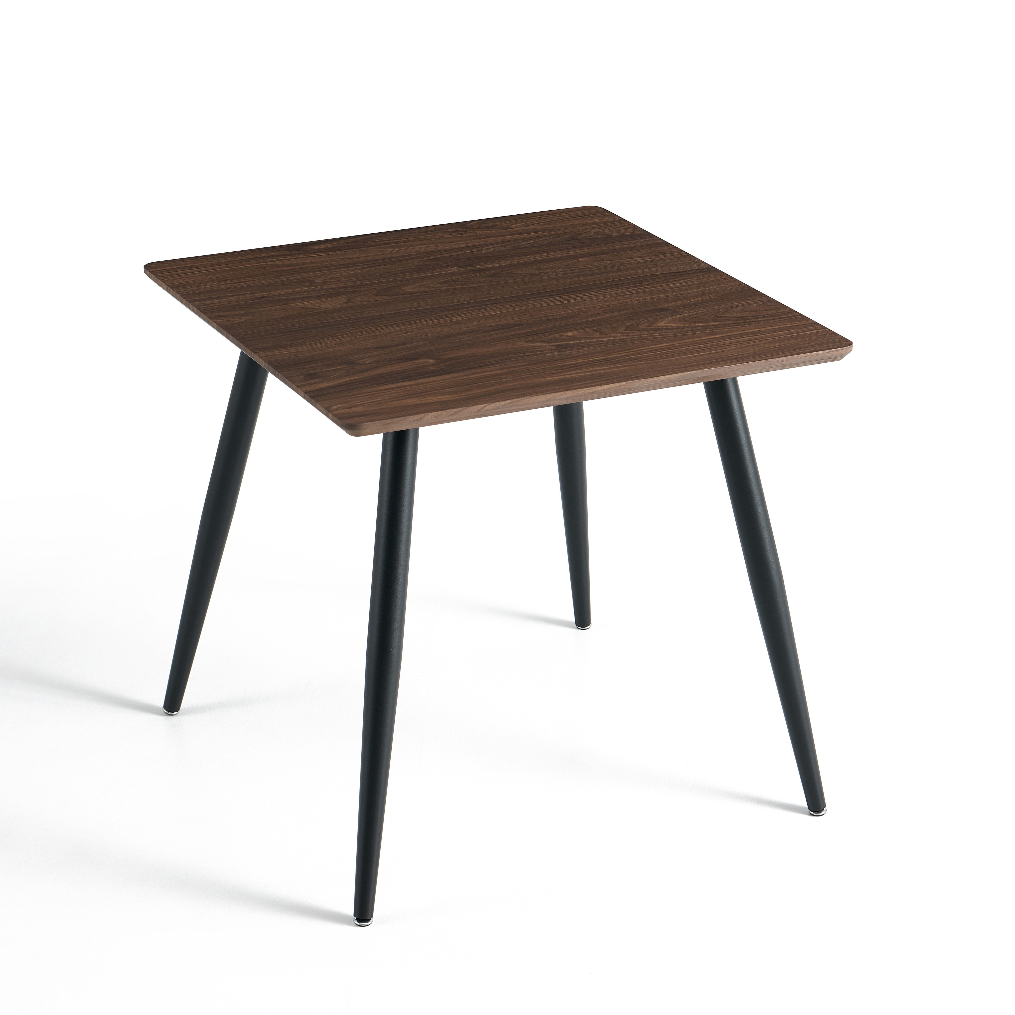 Stół Do Jadalni Kwadratowy 80 cm Nogi Stalowe Proszkowe HT-11, Orzech